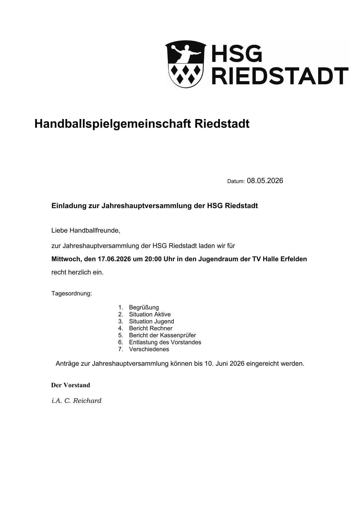 Jahreshauptversammlung 